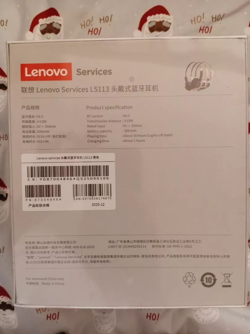 Lenovo LS113 Bluetooth Headhone HIFI Chất Lượng Âm Thanh 3D ENC Giảm Tiếng Ồn 30H Tuổi Thọ Pin Siêu Dài Bluetooth 6.0