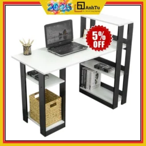 Bàn học, làm việc đen trắng, thiết kế sang trọng hiện đại chất gỗ MDF dày 12mm Cực Hot kích thước 75x100x40