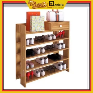 Kệ giày gỗ 5 tầng, chuyên để các loại giày dép, có thể để trong hoặc bên ngoài gia đình dễ dàng lắp ráp 72 x 53 x 25cm