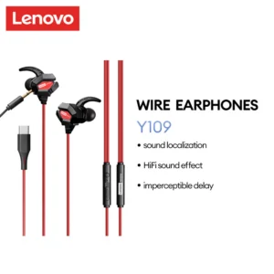 Tai nghe có dây Lenovo Y109 và Y109Pro HIFI Âm thanh vòm Âm thanh Trò chơi thể thao điện tử Micro chống nước và giảm tiếng ồn độ phân giải cao