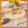 Bàn trà sofa hình tròn, trứng mặt gỗ ngồi bệt hoặc sofa chân gỗ cao cấp, kích thước 60x60x28cm hiện đại