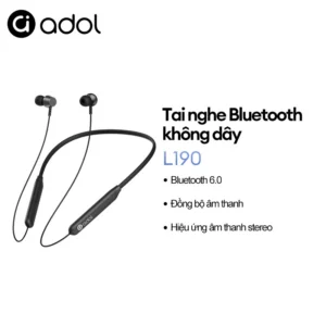 Tai nghe Bluetooth treo cổ ASUS Adol L190 Hiệu ứng âm thanh HIFI Độ trễ siêu thấp 12h Tuổi thọ pin mạnh Bluetooth 6.0