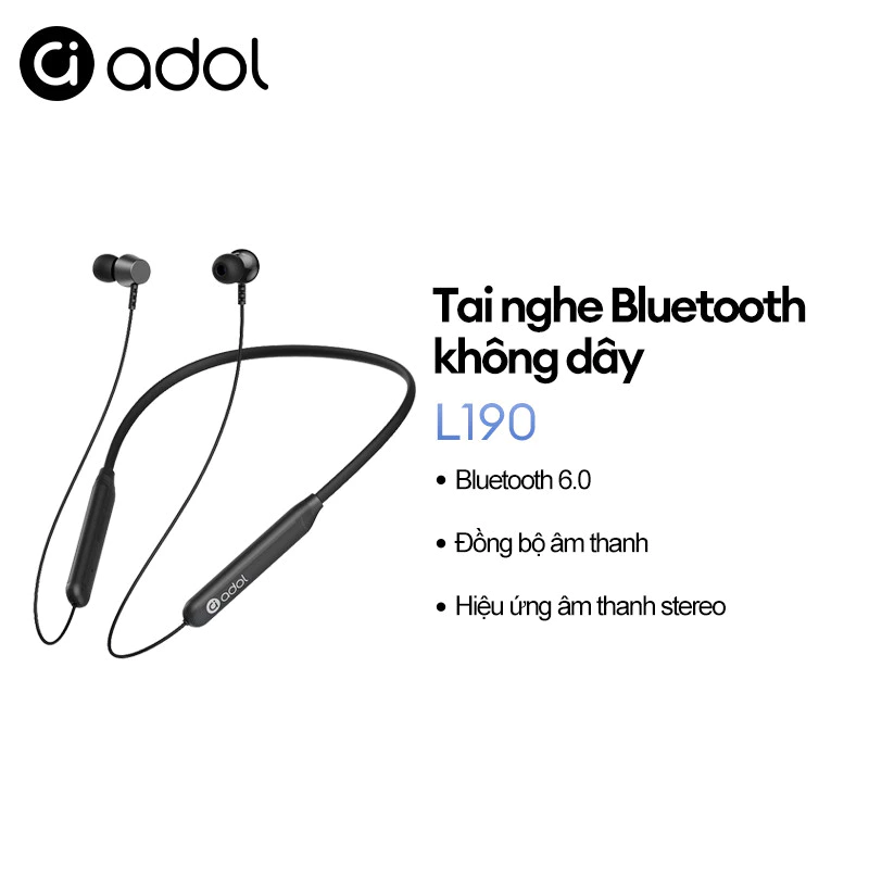 Tai nghe Bluetooth treo cổ ASUS Adol L190 Hiệu ứng âm thanh HIFI Độ trễ siêu thấp 12h Tuổi thọ pin mạnh Bluetooth 6.0