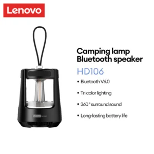 Lenovo HD106 Cắm Trại Đèn Bluetooth Loa Có Độ Nét Cao Chất Lượng Âm Thanh Siêu Dài Tuổi Thọ Pin Ba Màu Có Thể Điều Chỉnh Khẩn Cấp Di Động Bluetooth 6.0