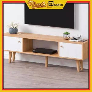 [BẢN MỚI VÁN DÀY 15mm] Kệ Tivi để sàn thông minh hiện đại 2 ngăn kéo vân gỗ sang trọng 120x25x45cm