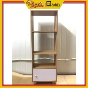 Tủ sách gỗ 4 ngăn mới, kệ sách đa năng chất gỗ MDF, kích thước 120x40cm