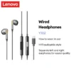 Tai nghe có dây Lenovo Y102 Chất lượng âm thanh độ nét cao độ trễ thấp, chống nước và thoải mái khi đeo
