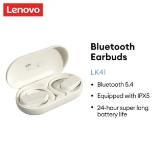 Tai nghe thể thao Lenovo LK41 Open-EarTWS Bluetooth 5.4 | Thời gian sạc 2H Tổng pin 24H | Âm thanh Hi-Pure | Chống nước IPX5