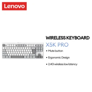 Bàn phím tông màu ánh sáng không dây Lenovo X5K Pro Kết nối không dây 2.4G Thiết kế tiện dụng với tuổi thọ 10 triệu nút bấm Cảm ứng thoải mái