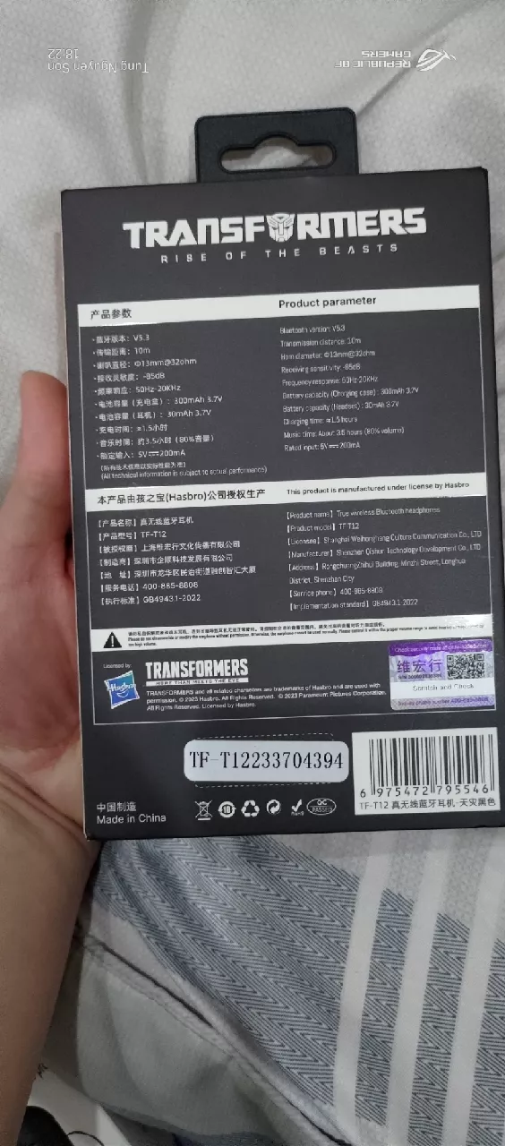 Transformers Tai Nghe bluetooth Không Dây tf-t12 Chất Lượng Âm Thanh hd Chống Thấm Nước