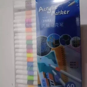 Bút Màu Acrylic Marker 12/24/36/48/60 Màu Cao Cấp Vẽ Được Trên Mọi Bề Mặt