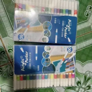Bút Màu Acrylic Marker 12/24/36/48/60 Màu Cao Cấp Vẽ Được Trên Mọi Bề Mặt