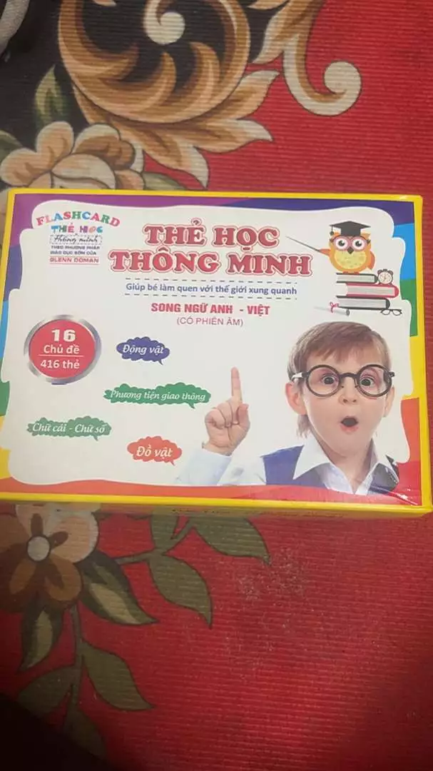 Bộ Thẻ Học Thông Minh Cho Bé 16 Chủ Đề - Cho Thẻ Song Ngữ Anh Việt Chuẩn Glenn Doman Flashcard Bé Từ 0-6 Tuổi