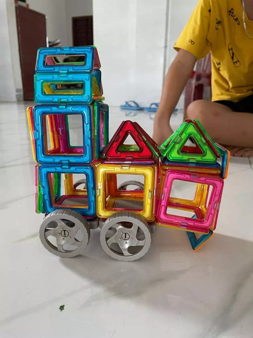 Bộ Xếp Hình Nam Châm Ánh Sáng ( LOẠI ĐẸP ) - Đồ Chơi Lắp Ráp Thông Minh Cho Bé Phát Triển Tư Duy