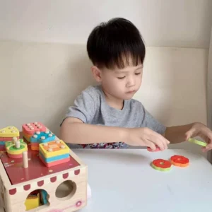 Đồ Chơi Giáo Dục Montessori - Xe Oto Gỗ Bận rộn cho trẻ từ 1-3 Tuổi