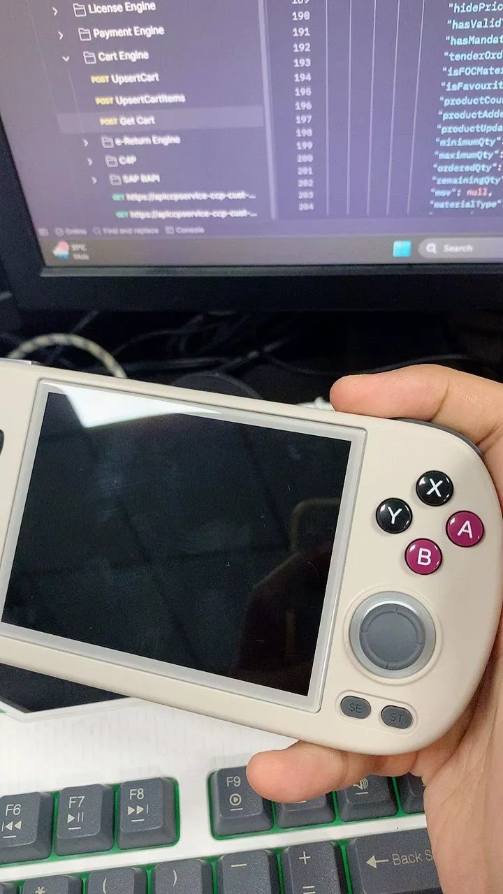 Anbernic Rg40xx h, máy chơi game cầm tay 4inch cấu hình tốt joystick có led đẹp