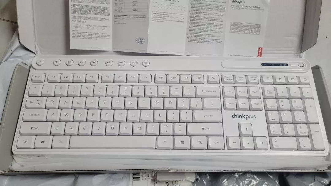 Bàn phím tông màu ánh sáng không dây Lenovo K225 Pro 2.4G Truyền ổn định không dây Tiết kiệm điện minh Nút tắt tiếng tuổi thọ cao