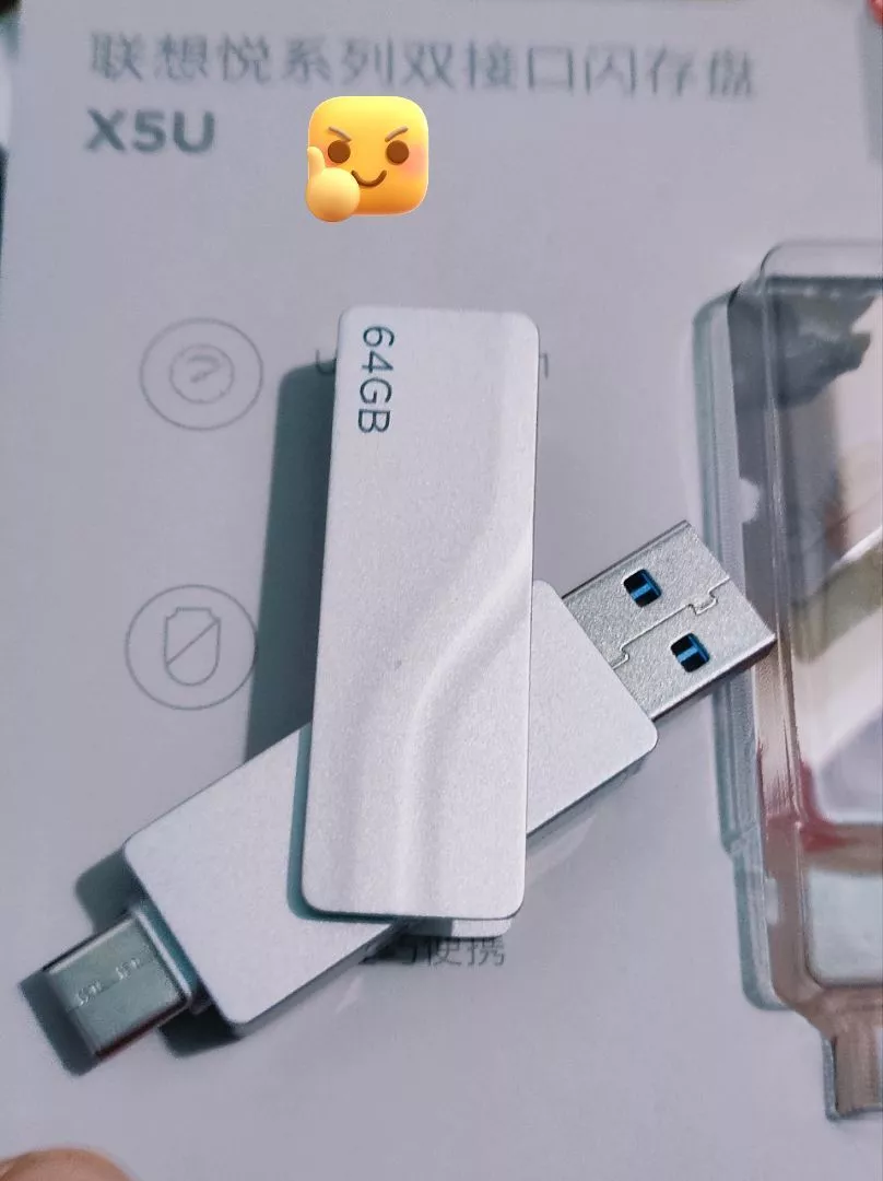 Ổ đĩa flash USB Lenovo X5U Type-C giao diện kép tốc độ cao ổ đĩa flash USB dung lượng lớn giao diện kép USB3.2 + Type-C 32GB 64GB