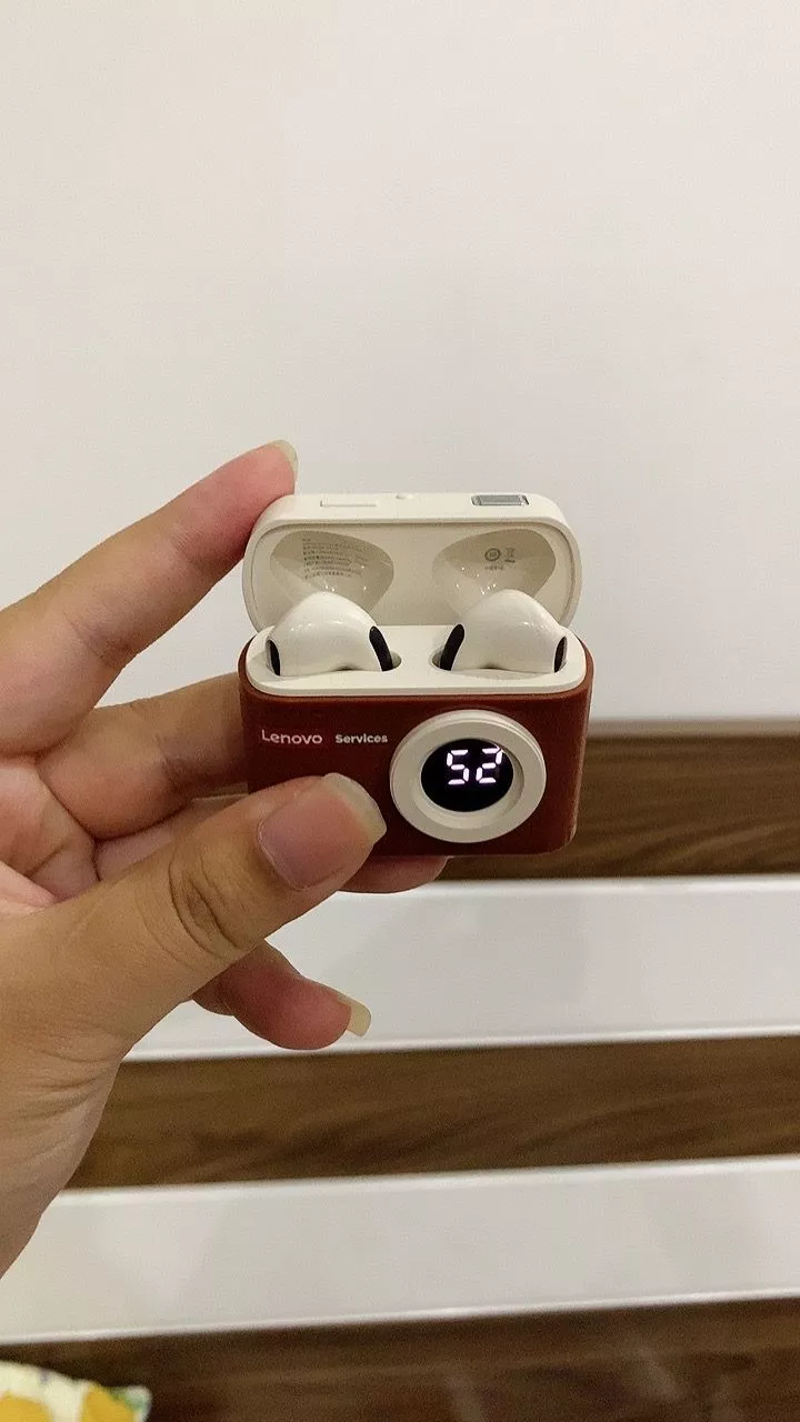 Tai nghe máy ảnh Lenovo LE218 Bluetooth 6.0 Retro CCD có màn hình pin kỹ thuật số Âm thanh vòm Hi-Fi Berlin Độ trễ thấp Thiết kế bán trong tai và khử tiếng ồn