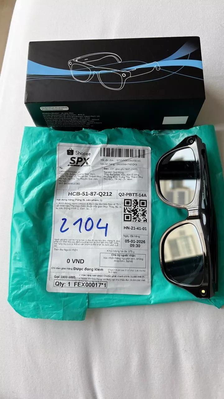 Kính thông minh Lenovo & Hyundai Xk-One-Mac AI Trí tuệ nhân tạo Thể thao Dịch thuật thời gian thực Thay đổi màu sắc thông minh Camera 8 triệu Pixel 6.0 BLE Hiệu quả Bluetooth băng tần kép