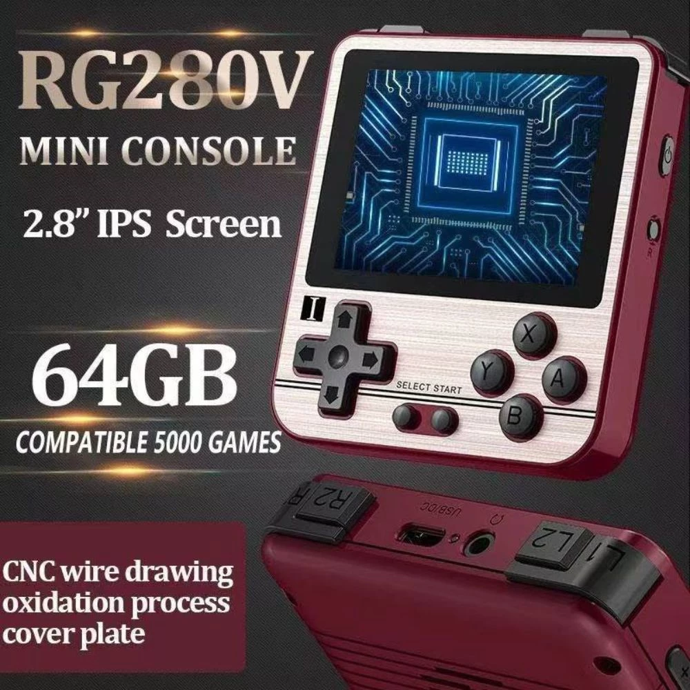 Máy chơi game cầm tay Anbernic RG280v chính hãng thiết kế nhỏ gọn, chơi nhiều hệ game từ ps1 neogeo mame | IZZYGAME