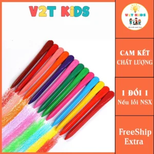 Bút Sáp Màu Hữu Cơ Cho Bé Tập Tô Tập Vẽ - An Toàn Sạch Sẽ Không Dính Tay 12-24 Màu - Tô Màu Vẽ Tranh Trẻ Em