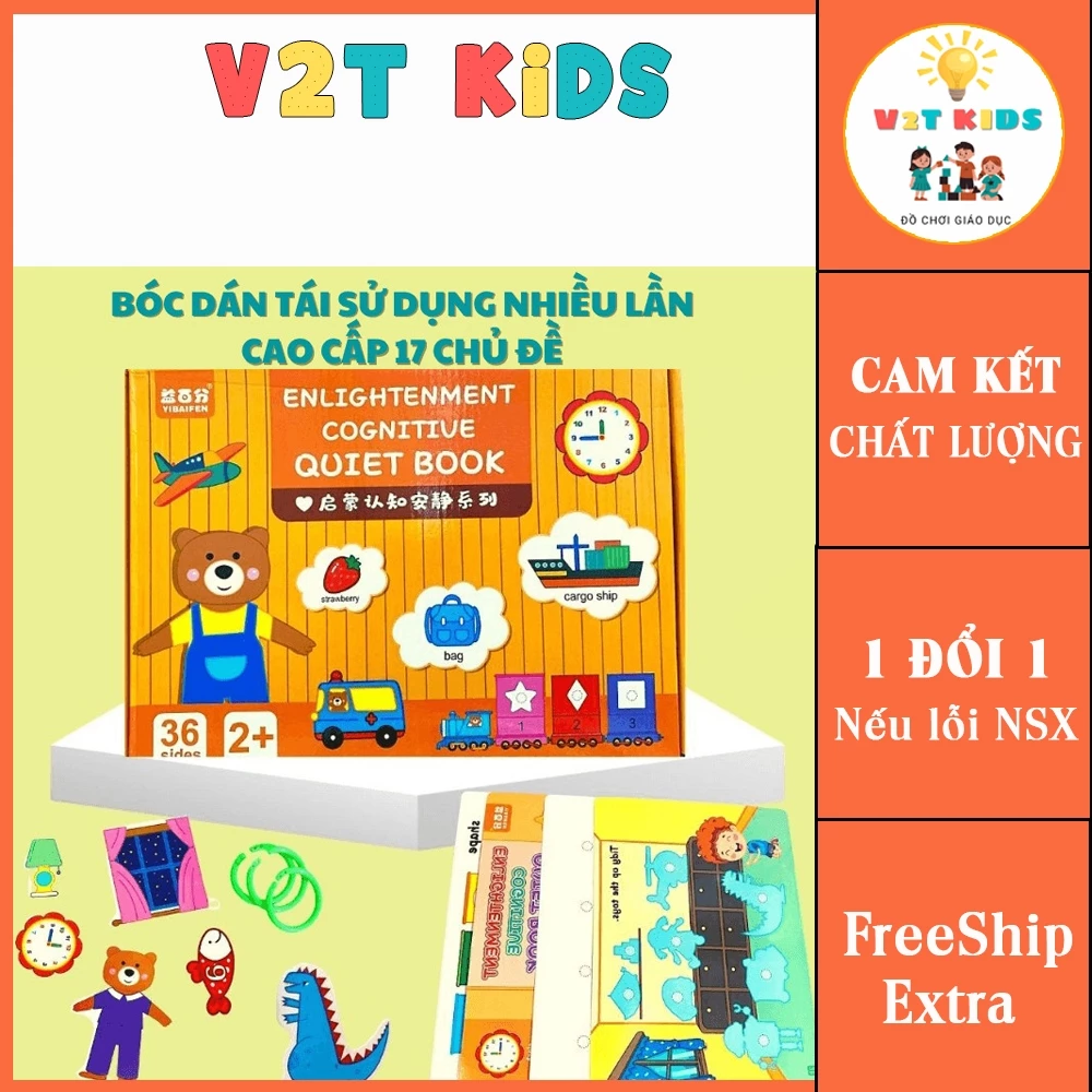Học Liệu Bóc Dán Montessori Cho Bé, Học Liệu Busy Book Bóc Dán Thông Minh 17 Chủ Đề - Sách Bóc Dán Cho Bé Giáo Dục Sớm