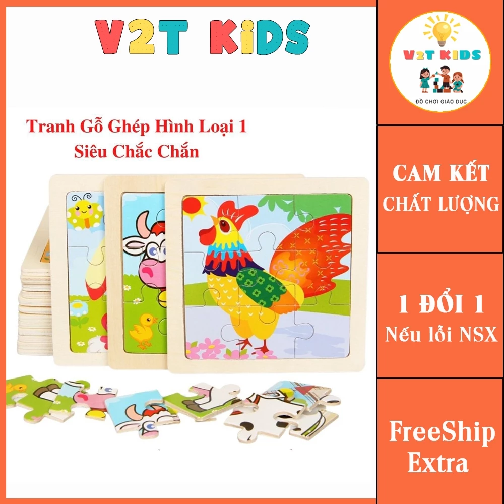 Đồ Chơi Cho Bé Tranh Gỗ Xếp Hình Tranh Ghép Hình 9 Miếng 11x11 Chất Liệu Gỗ Cao Cấp Loại 1 Bền Đẹp Sắc Nét