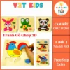 Tranh Gỗ Nổi 3D Ghép Hình Lắp Ráp - Đồ Chơi Xếp Hình Cho Bé Kích Thích Sáng Tạo,Tư Duy Cho Bé Size to 15x15