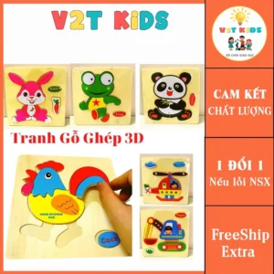 Tranh Gỗ Nổi 3D Ghép Hình Lắp Ráp - Đồ Chơi Xếp Hình Cho Bé Kích Thích Sáng Tạo,Tư Duy Cho Bé Size to 15x15