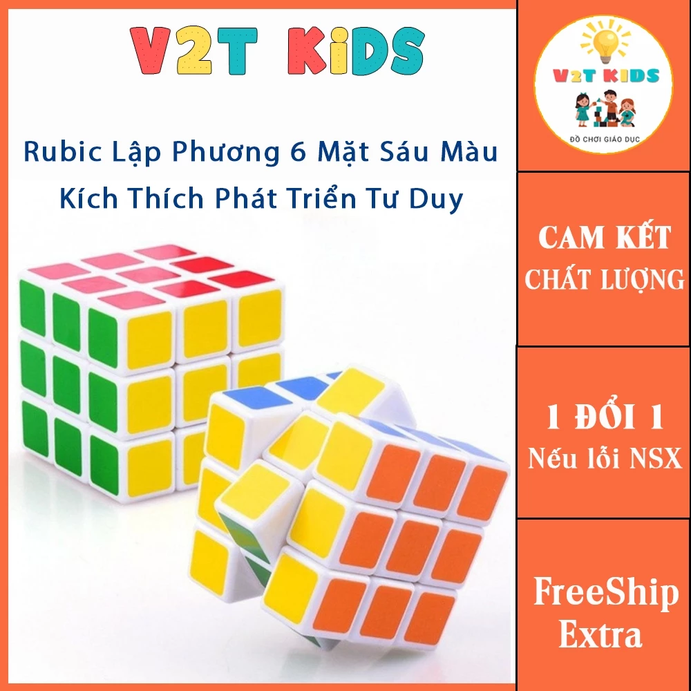 Rubic Khối Lập Phương 3x3 - Rubik 3x3 Sắc Màu Cho Bé Rèn Luyện Trí Thông Minh Sáng Tạo, Giải Trí Cho Bé