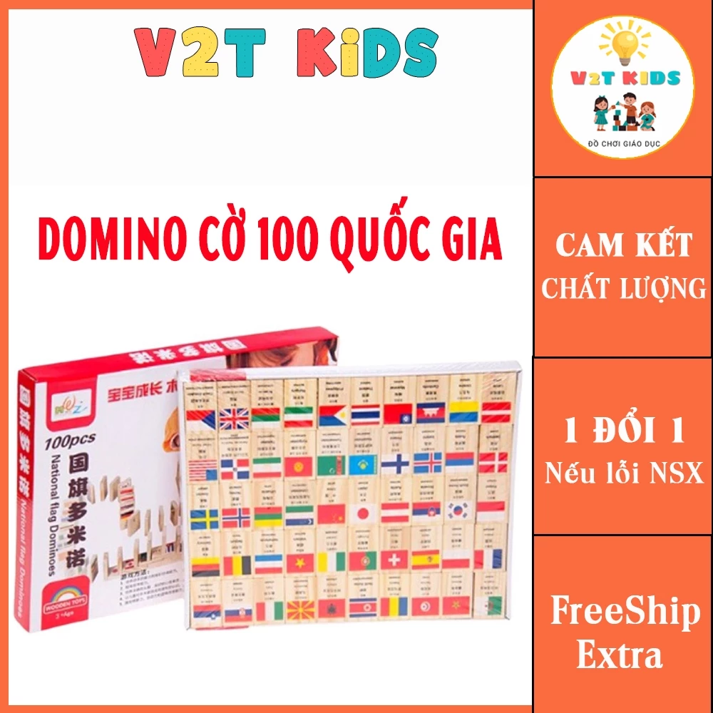 Đồ Chơi Domino 100 Lá Cờ Các Quốc Gia Trên Thế Giới – Domino Cờ 100 Nước Rèn Luyện Trí Nhớ Cho Bé