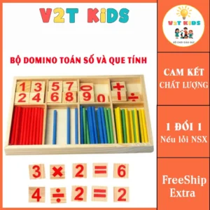 Bộ Que Tính Học Toán Bằng Gỗ - Đồ Chơi Toán Học Số Và Que Tính Cho Bé Học Toán