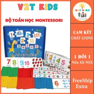 Đồ Chơi Toán Học Montessori – Hộp Toán Học Thẻ Ghép Số Và Que Tính – Bộ Toán Hươu Cho Bé