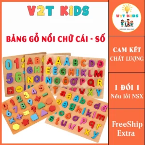 Bảng Chữ Cái Tiếng Việt Cho Bé – Bảng Gỗ Nổi Chữ Cái Và Số Cho Bé Làm Quen Chữ Cái Và Số 30x22cm