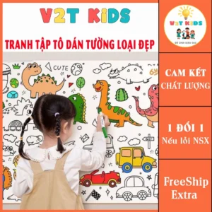 Tranh Cuộn Tô Màu Dán Tường Cho Bé Loại Đẹp – Tranh Decal Tập Tô Màu Dán Tường 3M