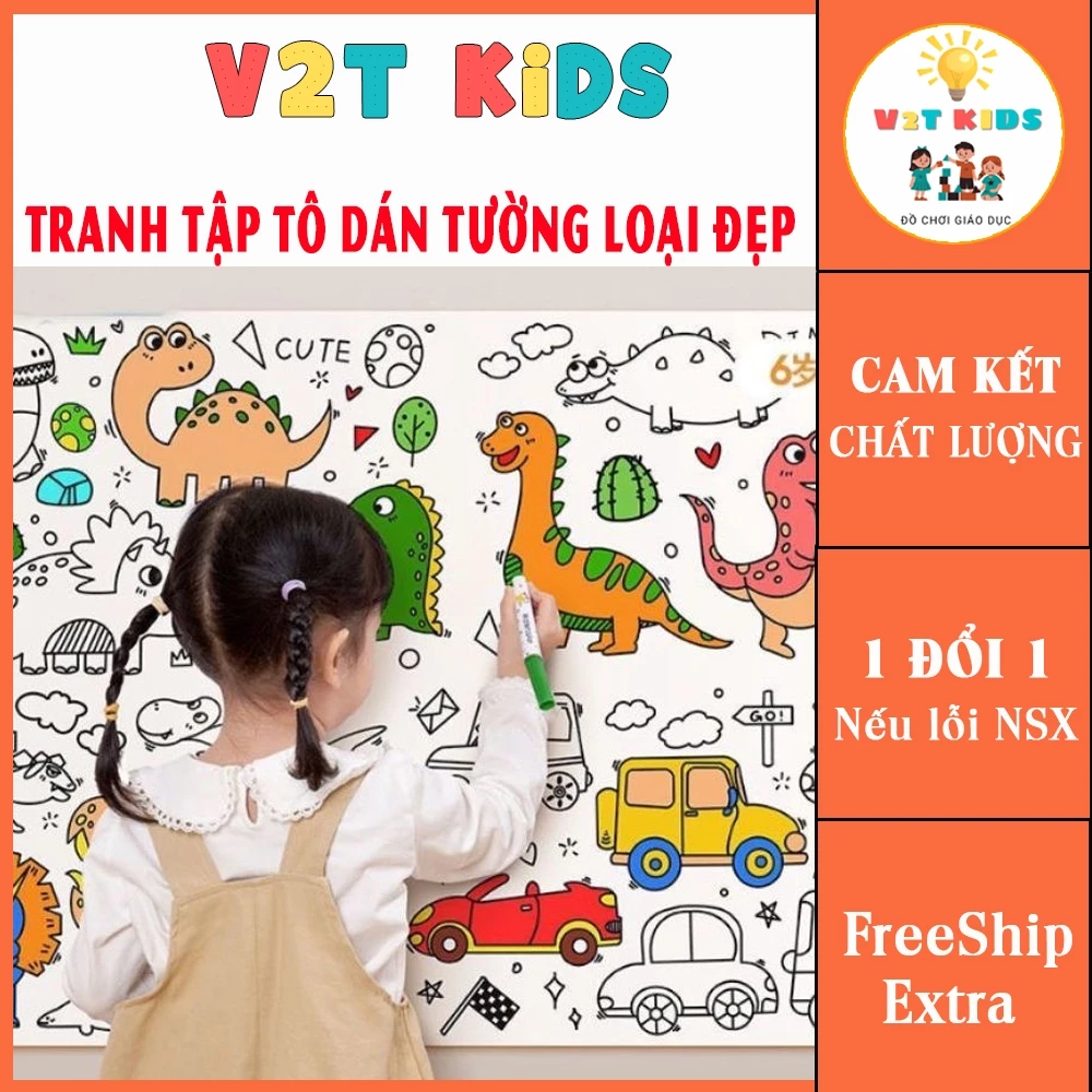 Tranh Cuộn Tô Màu Dán Tường Cho Bé Loại Đẹp – Tranh Decal Tập Tô Màu Dán Tường 3M