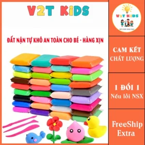 Đất Nặn Tự Khô Đất Sét Tự Khô Siêu Nhẹ An Toàn Cho Bé 12-24 Màu