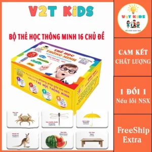 Bộ Thẻ Học Thông Minh Cho Bé 16 Chủ Đề - Cho Thẻ Song Ngữ Anh Việt Chuẩn Glenn Doman Flashcard Bé Từ 0-6 Tuổi