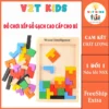 Đồ Chơi Xếp Hình Gỗ Cho Bé – Bộ Xếp Gạch Ghép Hình Gỗ Thông Minh Nhiều Màu Phát Triển Tư Duy
