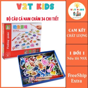 Bộ Đồ Chơi Câu Cá Nam Châm Gỗ 34 Chi Tiết Giúp Bé Rèn Luyện Tay Mắt Khám Phá Các Sinh Vật Biển