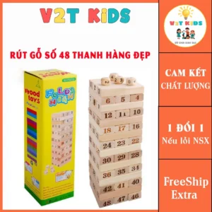 Bộ Đồ Chơi Rút Gỗ Số 48 Thanh Rèn Luyện Trí Thông Minh Khéo Léo Cho Bé