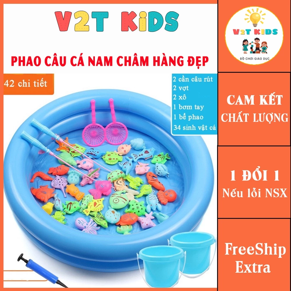 Đồ Chơi Câu Cá Nam Châm 42 Chi Tiết 6in1 Kèm Bể Phao Tròn Loại To