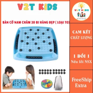 Bàn Cờ Nam Châm Bi Từ Tính Rèn Luyện Tư Duy Logic Cho Bé (Loại To 28x28cm Hộp Đẹp)