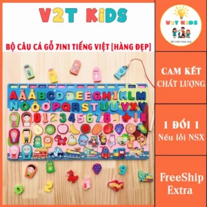 Bảng Câu Cá Gỗ 8in1 Tiếng Việt – Bộ Câu Cá Gỗ Thông Minh Cho Bé Học Nhiều Chủ Đề