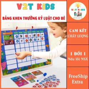 Bảng Khen Thưởng Kỷ Luật Cho Bé Bằng Gỗ Có Nam Châm – Bảng Bé Ngoan Giúp Bé Rèn Luyện Thói Quen Tốt