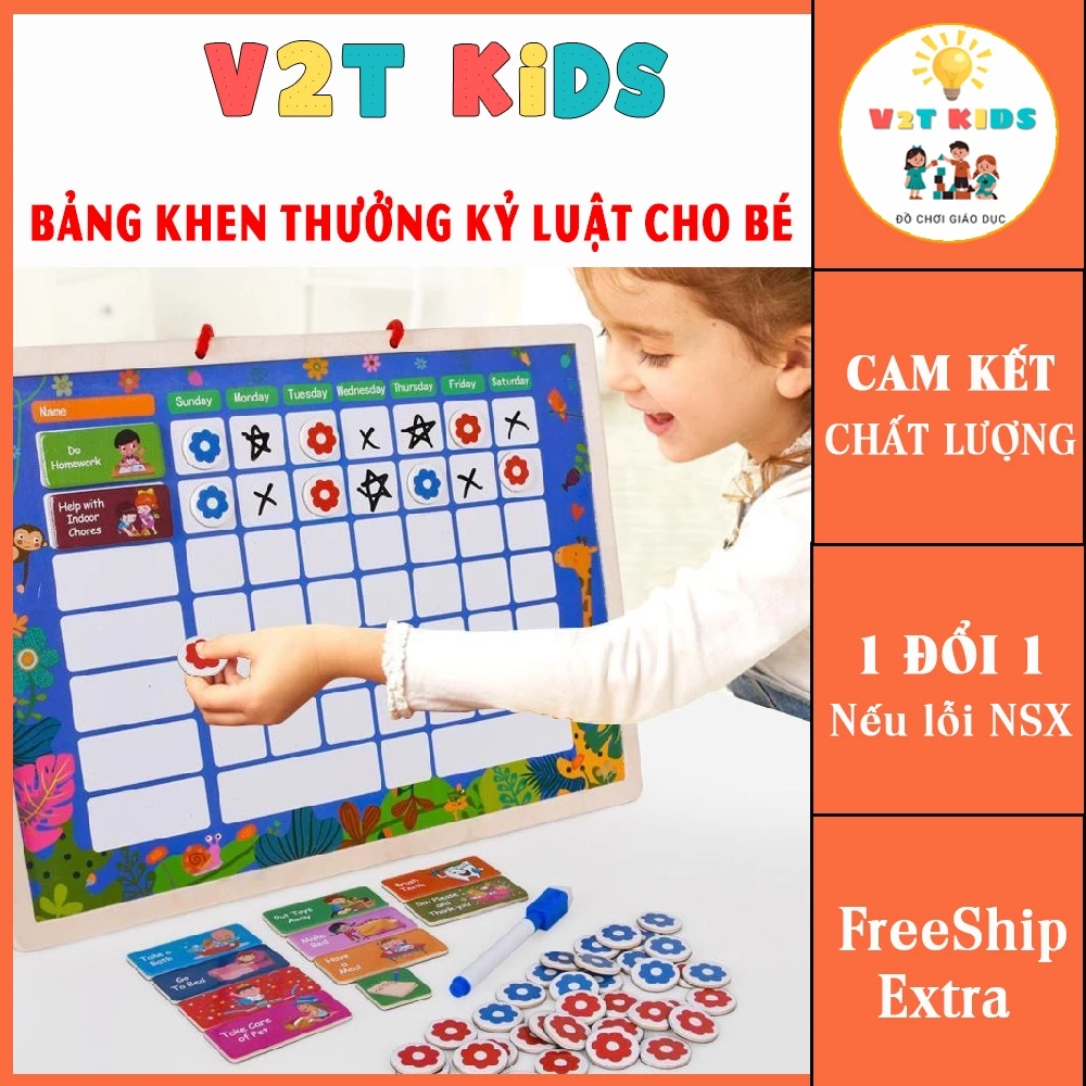 Bảng Khen Thưởng Kỷ Luật Cho Bé Bằng Gỗ Có Nam Châm – Bảng Bé Ngoan Giúp Bé Rèn Luyện Thói Quen Tốt