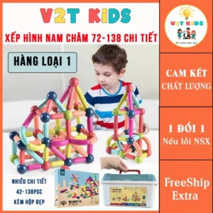 Bộ Lego Nam Châm Xếp Hình Cho Bé Loại To đẹp, lực hút tốt - Đồ Chơi Tư Duy Cho Bé 2-6 Tuổi