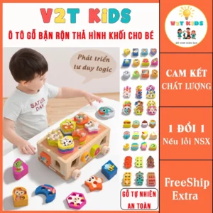 Đồ Chơi Giáo Dục Montessori - Xe Oto Gỗ Bận rộn cho trẻ từ 1-3 Tuổi