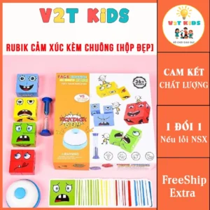 [Hộp Quà Đẹp] Rubik Thay Đổi Cảm Xúc Khuôn Mặt Gồm 64 Biểu Cảm Khác Nhau Kèm Chuông + Đồng Hồ Cát